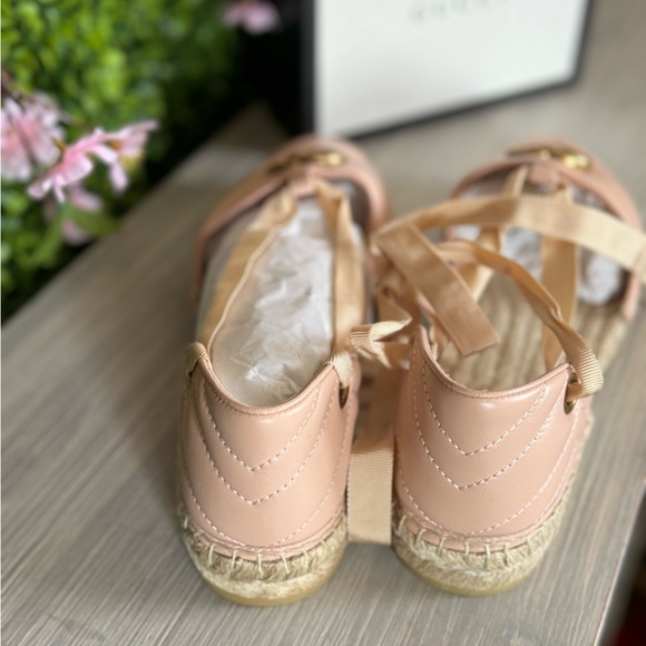 New Gucci Flat Pink Espadrilles Lace Up Marmont 40 - Picture 4 of 11